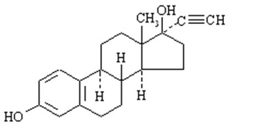 image of Ethinyl Estradiol chemical structure - Ethinyl Estradiol chemical structure